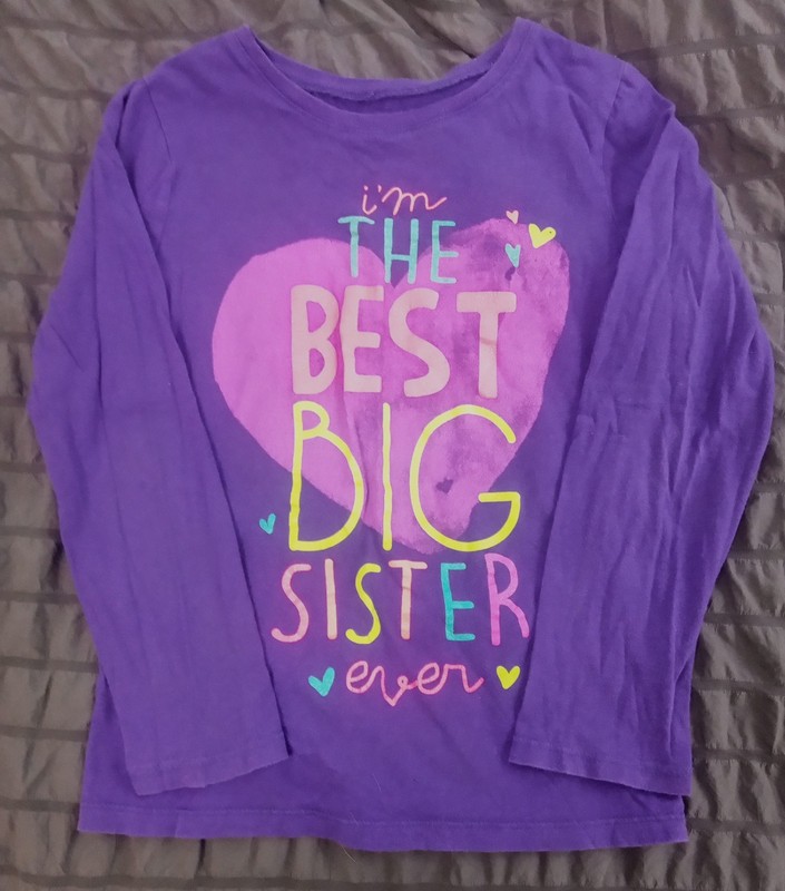The Children's Place Girls Size 10/12 Big Sister Long Sleeved Shirt