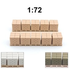 Lot 10 chargements de Sacs sur palettes carrées, 1/72 décor miniature maquette