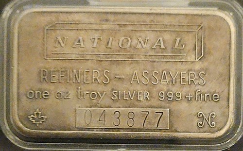 National, Refiners - Assayers, 1 troy oz .999 Fine Silver Art Bar