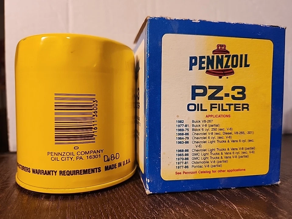 Filtro de aceite de motor Pennzoil PZ-3 de colección Buick, Chevrolet, GMC, Oldsmobile, Pontiac Foto 3 de 4
