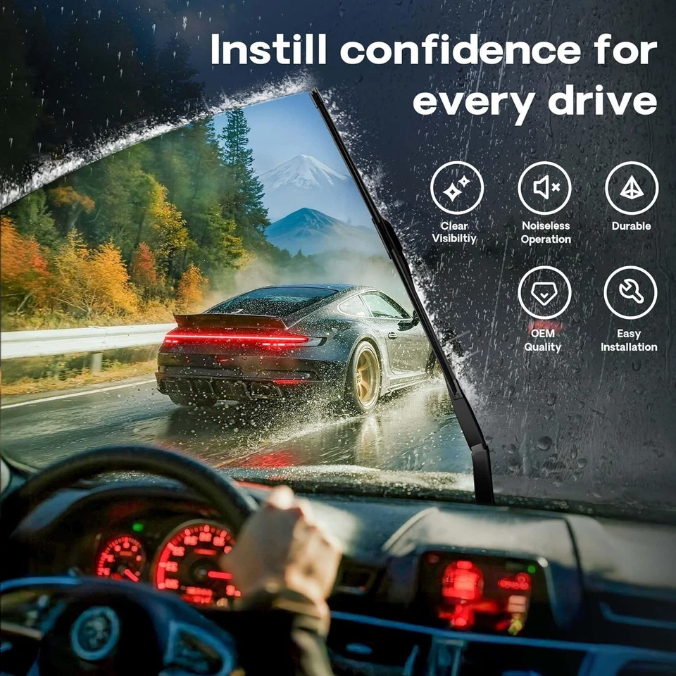 Premium All Weather Front Wipers Replacement Set For Ford Transit-150/250 15-22 - Image 2 of 4