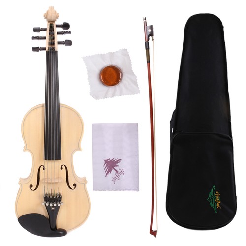 Inacabado 4/4 violín 6 Cuerdas Hecho a Mano Natural Color con estuche y  arco sin pintura | eBay