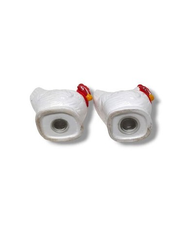 Vintage Small White Matching Chickens Salt & Pepper Shakers w/ Caps. - Bild 4 von 8
