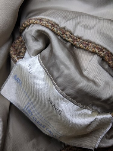 Vintage Polo Ralph Lauren 44L Brown Olive Green Tweed Blazer Jacket Sport Coat - Picture 4 of 6