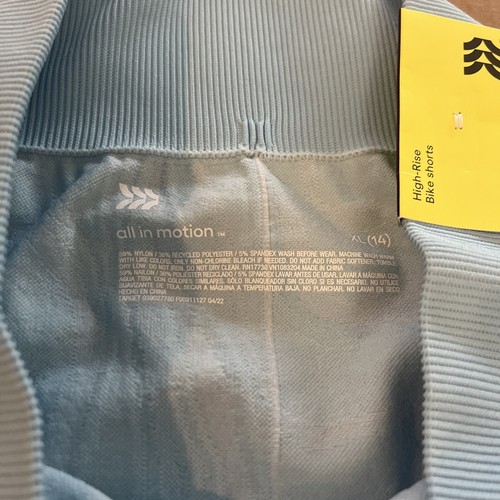 Pantalones cortos de bicicleta sin costuras para niñas azules talla XL 14 todo en movimiento - Imagen 6 de 6