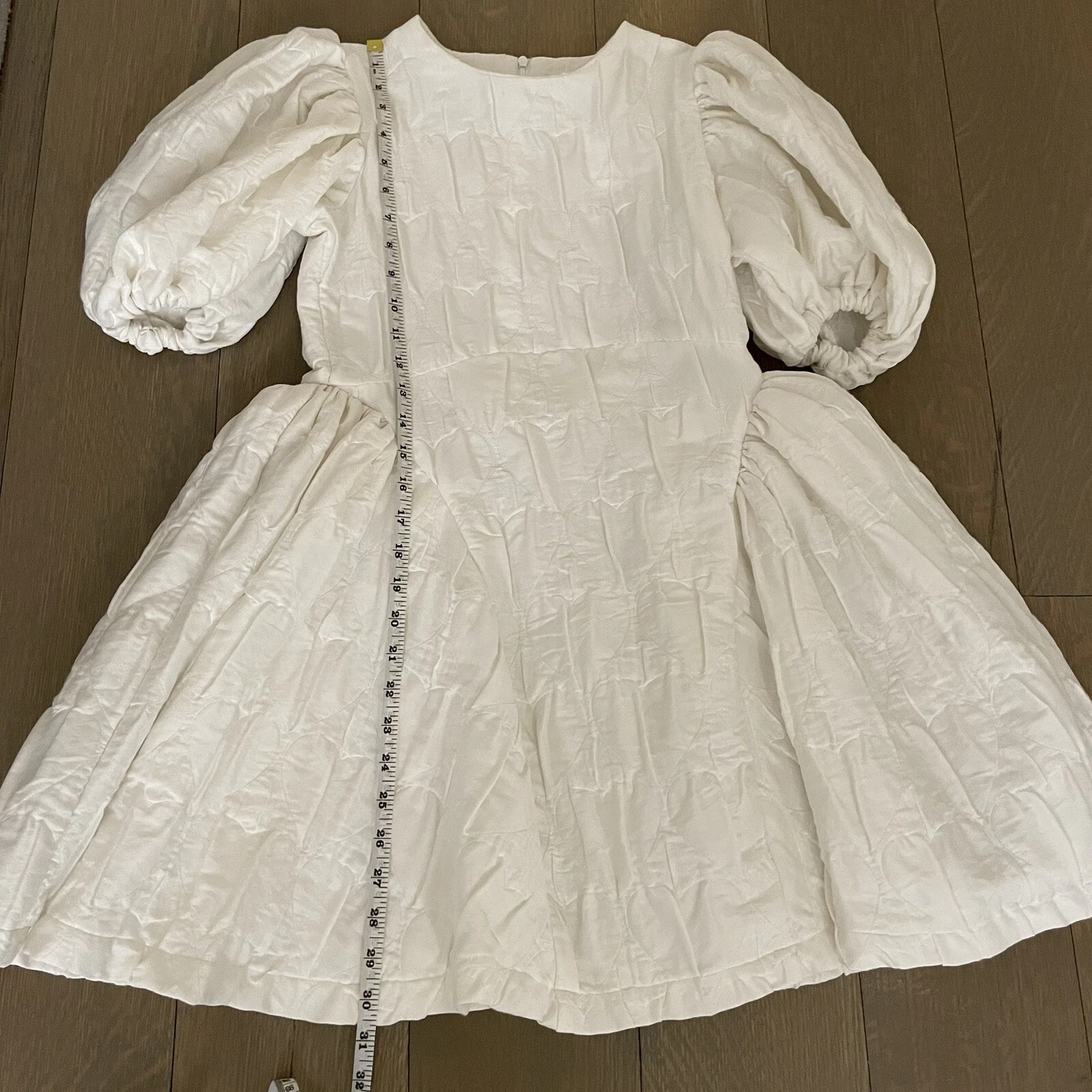 OFF WHITE Abito Caroline Bosmans bianco sporco cuore puff taglia 12