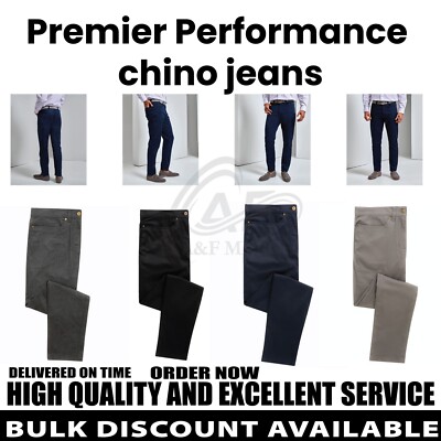 PREMIER Performance Chino Jeans Freizeit Formell Kleidung Büro Industrie PR560