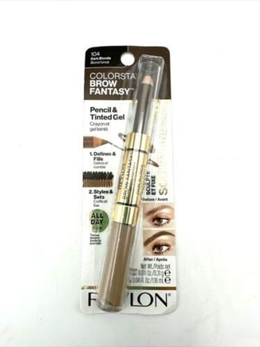 Revlon Eyebrow Gel & Pencil ColorStay Brow Fantasy 2-in-1 Eye Makeup- #104 -NEW