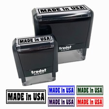 Made in USA with Border Self-Inking Rubber Stamp Ink Stamper for Business Office