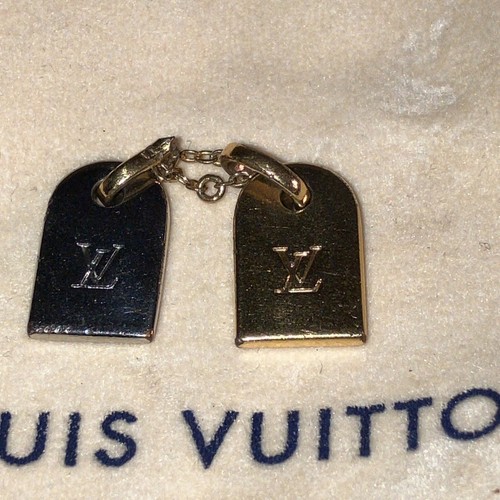 Authentic LOUIS VUITTON Monogram LV Initials miniature name tag Charm. - Picture 11 of 15