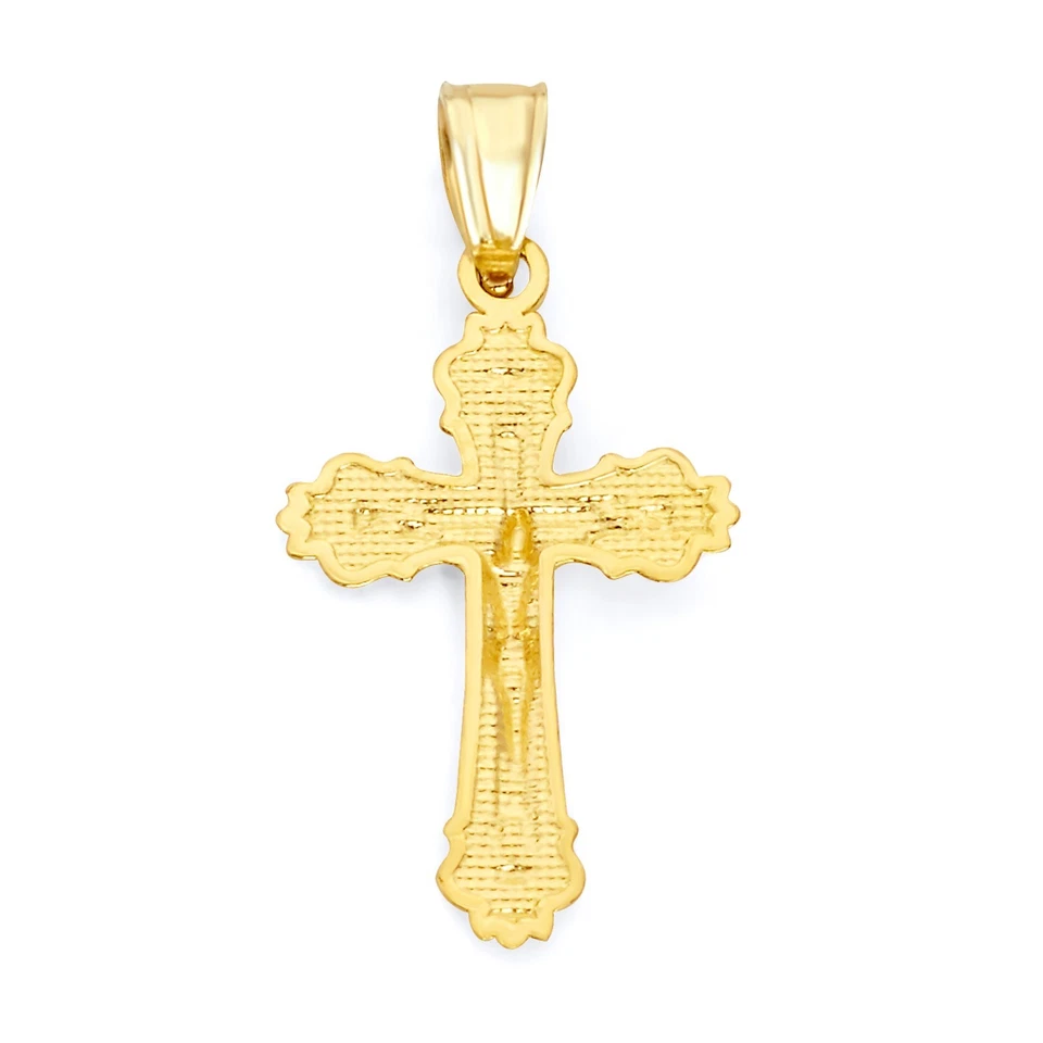 Solid Gold Crucifix Pendant in 10 or 14k, Cross Necklace Religious Jewelry - Image 3 of 4