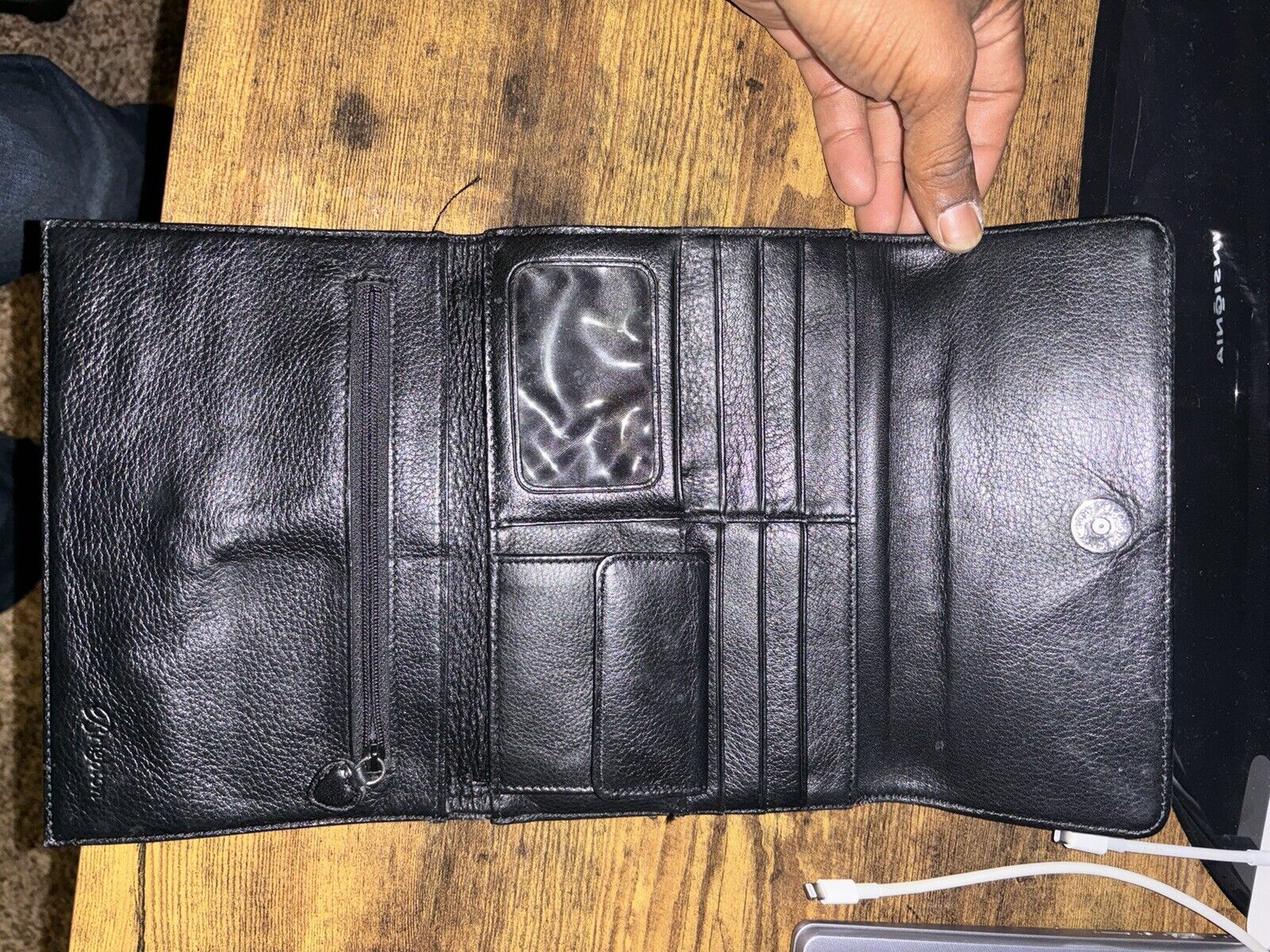 Vtg Brighton Leather Wallet Clutch Organizer Tri-… - image 8