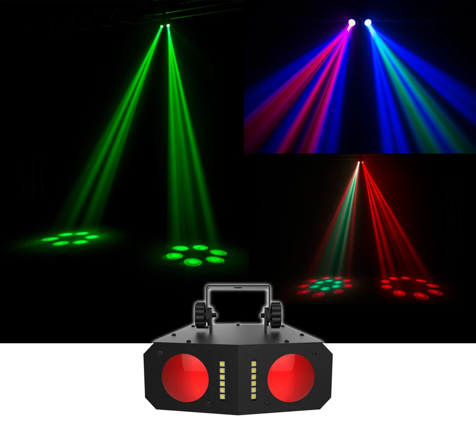Chauvet DJ Duo Moon LED Moonflower/Strobe Sound-Activated Effect Light+Clamp+Bag - Image 2 of 4