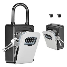 Gray Portable Key Lock Box Clearly Visible Numbers Wall Mounted 5 Key Capacity