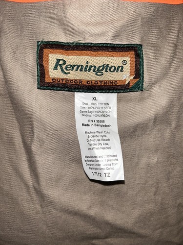 Remington Vest Mens Orange Brown Blaze Shooting Hunting Duck Safety Sport Sz XL - Picture 5 of 7