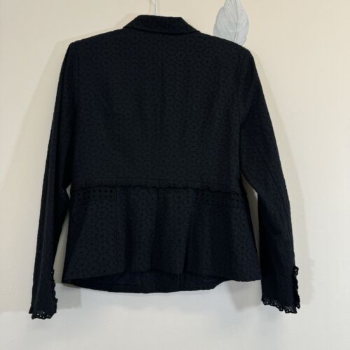 CABI Women’s Flamenco Jacket Size 12 Style 5293 Black Eyelet Lace Blazer - Picture 4 of 8