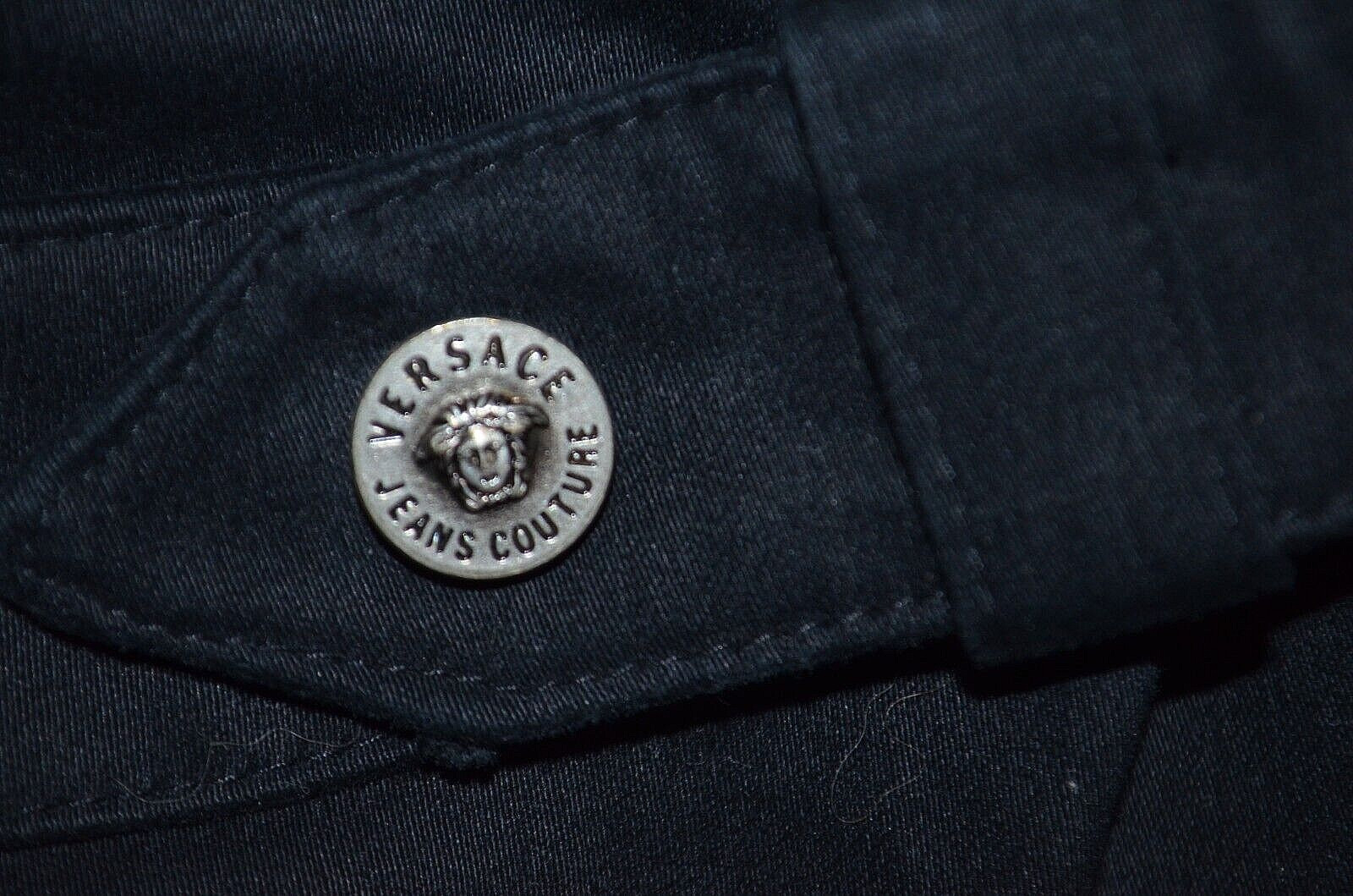 Versace Jeans Couture Vtg Y2K Medusa Black Stretch Boot-Cut Jeans W32 32L image 7