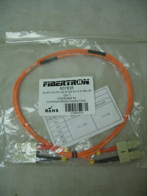 Fibertron - Duplex Fiber Optic Patch Cable 807835 - 1 Meter - NOS