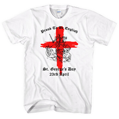 St Georges Day T-Shirt Proud To Be English Celebration Herren Damen Kinder Flagge L260