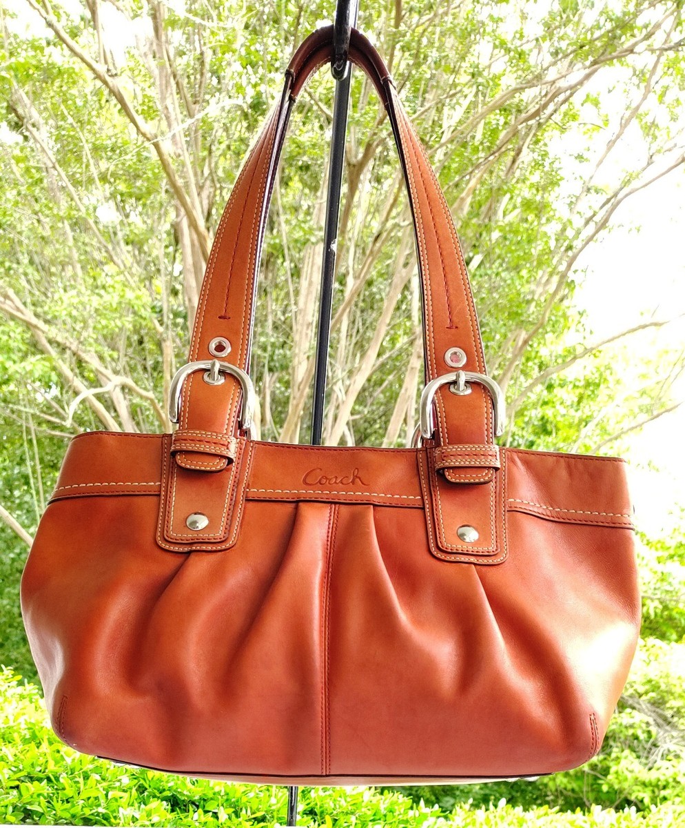 コーチ F13732 プリーテッド ソーホー ショルダーバッグ Coach LARGE F13732 Vintage Pumpkin Orange Soho Y2K Pleated