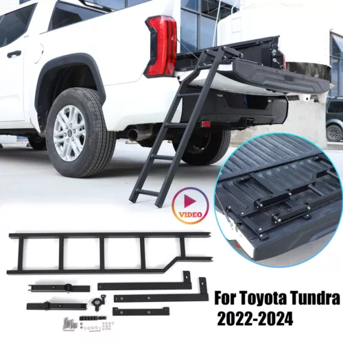 Pickup Foldable Truck Tailgate Ladder Foot Step Ladder For Toyota Tundra 2022-24