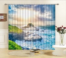 3D Sun Ocean ZHUA2549 Photo Curtain Window Blockout Fabric Amy 2023