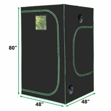 48"x48"x80" Hydroponic Grow Tent Plant Growing Window Floor Tray for Indoor