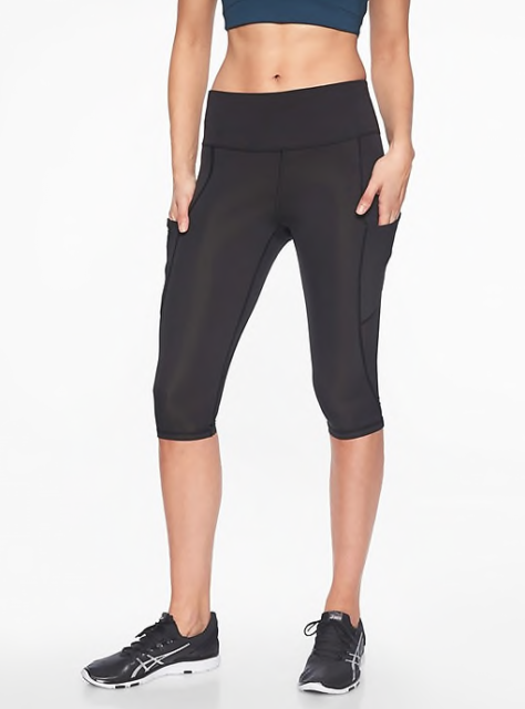 Athleta All in Crop Tight Leggings XL 16 | Black Workout W/ Pockets Run for sale online | eBay