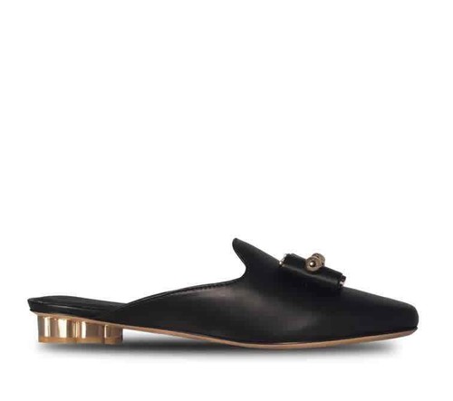 black bow mules