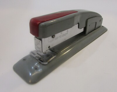 Vintage 1960's Swingline 400 USA Gray Steel School Office Desktop Paper Stapler
