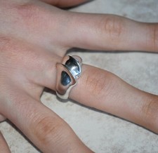   VTG unique Abstract dome Wave genuine 925 Sterling Silver Ring Size 7.5