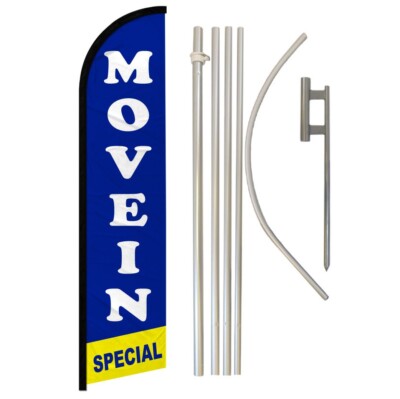 Move In Special Windless Banner Swooper Advertising Flag Kit Real Estate Rent
