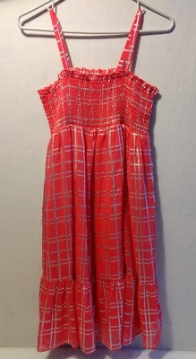 Disney D-Signed Girls Size XL Pink Silver spaghetti strap 2-layer dress
