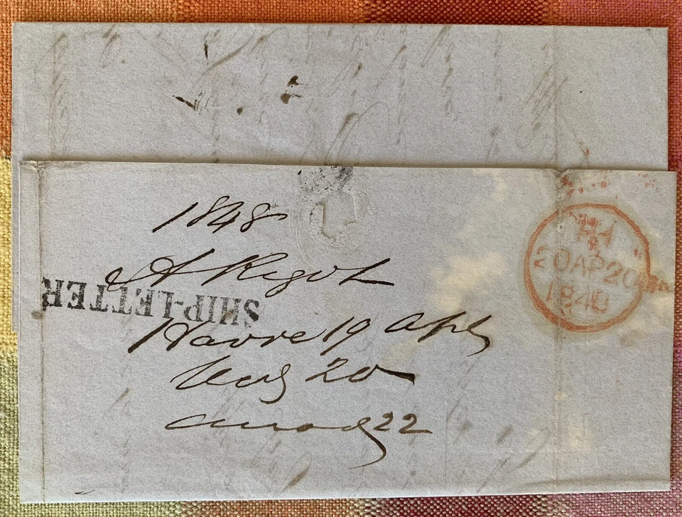 France, 1848 Stampless Cover/ Ship-Letter, 7 Postal Markings - Image 2 of 4