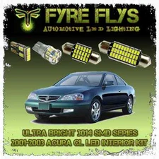 White LED interior lights package kit for 2001-03 Acura CL 8 pcs 3014 series SMD