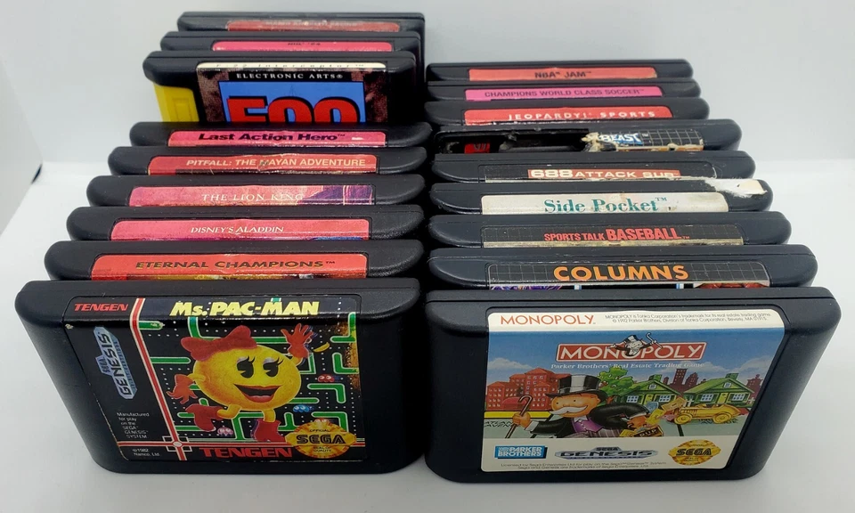 LOTE de 18 juegos vintage de Sega 1989 NHL/NBA JAM/Lion King/PitFall/Aladdin/Alt Beast!🔥 Foto 2 de 4