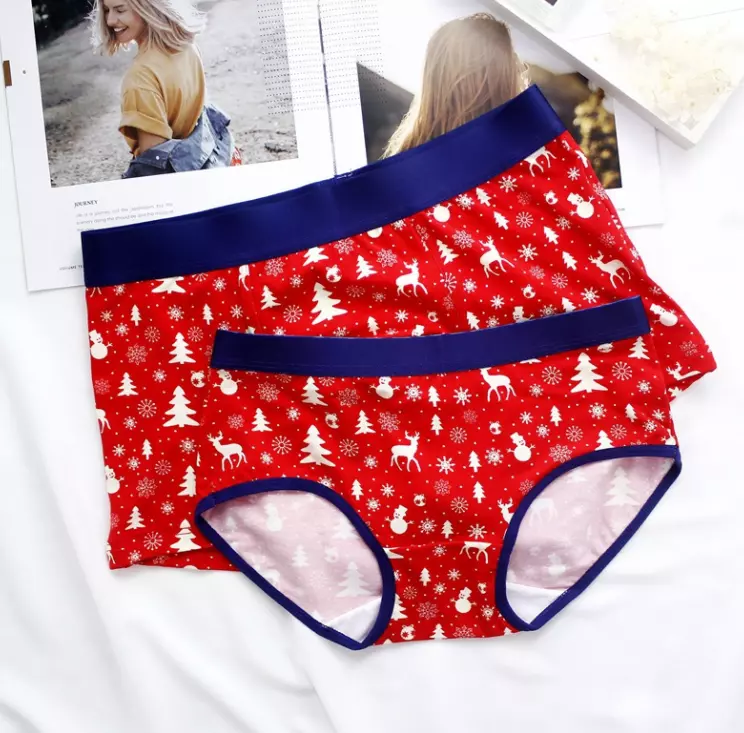 Couples Matching Underwear Winter Holiday Design, Set in Gift Packaging, 2  cnt