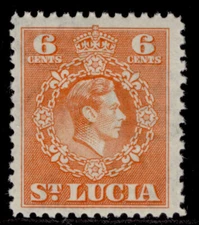 ST. LUCIA GVI SG151, 6c orange, NH MINT.