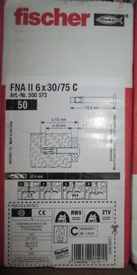 fischer 500 573 Nagelanker FNA II 6x30/75 C  Inhalt 50 Stück