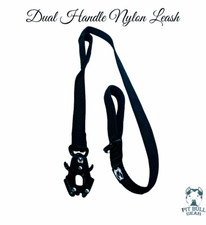 5Ft DUAL HANDLE NYLON LEASH HEAVY DUTY TRAFFIC NYLON LEASH FROG CLIP