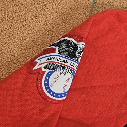 Stains* Boston Red Sox Majestic Adult Hoodie Sweatshirt Large Blue Red Patch Q6b - Picture 10 of 13