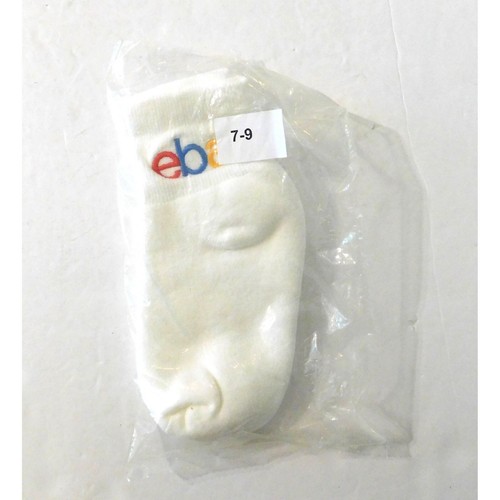 Ebay Open Swag White Socks Colorful Logo Embroidered Size 7-9 Unisex - Picture 3 of 3