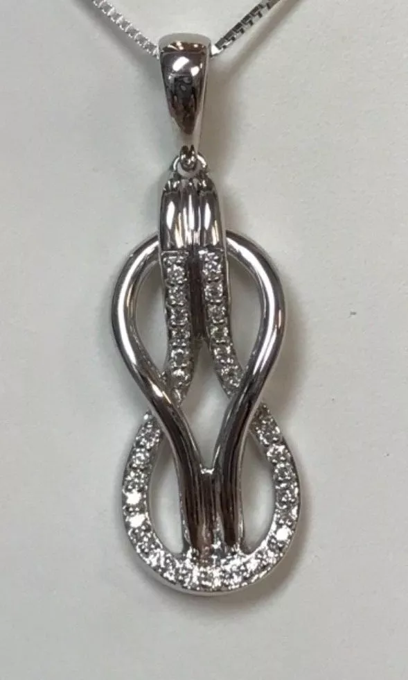 Love knot necklace white cheap gold