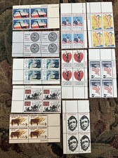 Lot Of Mint US Plate Block Stamps MNH 5 Cent - 10 Different Blocks 40 Stamps