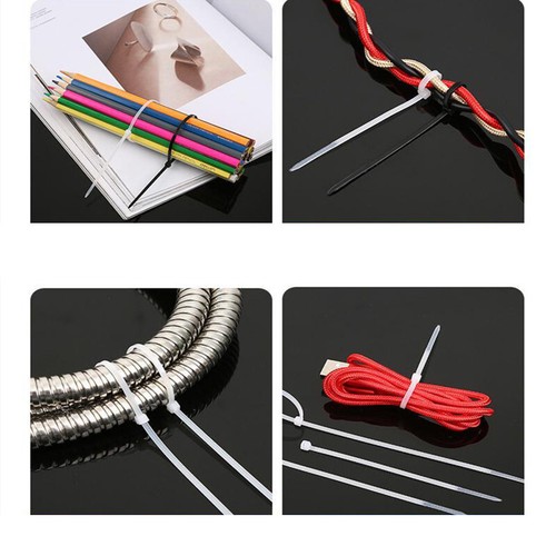 Cable Ties Nylon Zip Tie Plastic Wraps Black Natural / White 100mm x 2.5mm - Picture 9 of 11