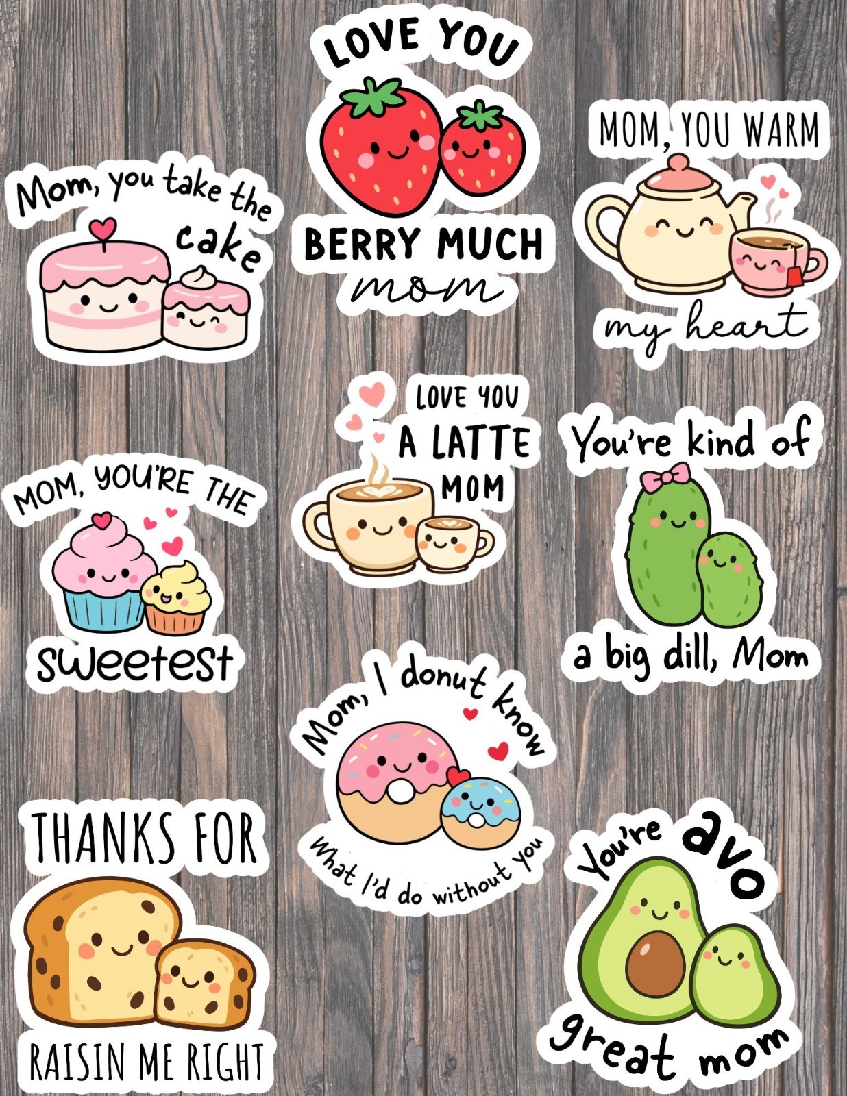 Mother's Day Sayings Die Cut Vinyl Stickers Scrapbooking Laptop Waterbottle