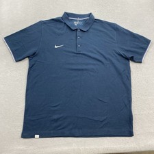 Nike Golf Polo Shirt Mens 3XL Blue Dri Fit Slim Fit Sport Short Sleeve Swoosh