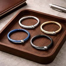 MEN'S BRACELET WRISTBAND HANDCUFF STAINLESS STEEL JEWELLERY SILVER  GOLD BLACK