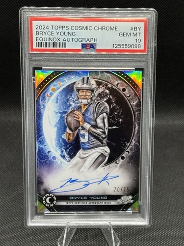 2024 Topps Cosmic Chrome Football Bryce Young Equinox Auto /75 PSA 10 GEM MNT 10
