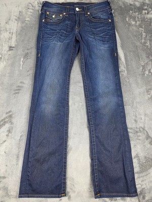 True Religion Ricky Jeans Mens Size 31 Blue Denim Mid Rise Relaxed Straight